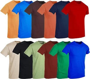 BILLIONHATS 12 Pack Mens Cotton Short Sleeve Lightweight T-Shirts(Large) - Picture 1 of 7
