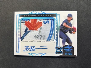 2022 Leaf Trinity XRC BRANDON BARRIERA Player 5 color Worn Patch Blue 24/25 - Picture 1 of 11
