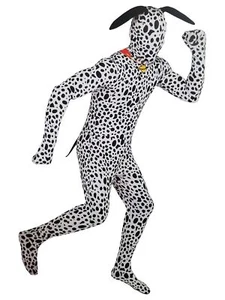 Mens Best In Show Full Body Stretch Jumpsuit Dalmatian Dog Costume Bodysuit S - Picture 1 of 1