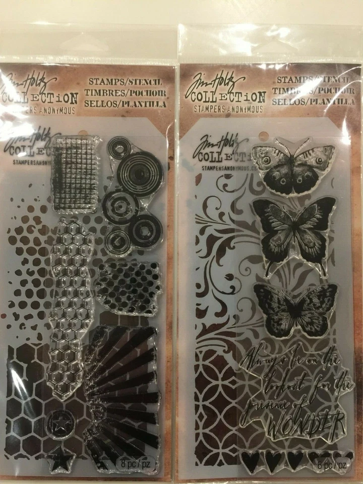 Juego de estampillas y plantillas de acrílico transparente Tim Holtz NUEVO TU ELIGES Foto 1 de 1