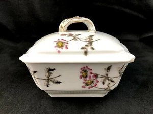 Ch. Field Haviland Schleiger 1311A rosa & weißes Gänseblümchen 6 5/8" Zuckerdeckel - Bild 1 von 12