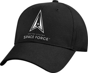 Cappello nero US Space Force logo berretto USAF USSF regolabile 6 pannelli - Foto 1 di 3