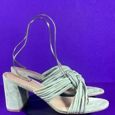 Stuart Weitzman Twist Block 75 Slide Block Heel Sandal in Mint Green Size 9.5 - Image 1 of 4