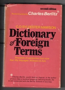 Berlitz’ Dictionary of Foreign Terms by C.O.S. Mawson (Hardcover 1975) 2nd ed - Picture 1 of 2
