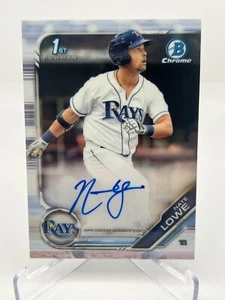 Bowman Nate Lowe 2019 primer autógrafo CPA-NL Tampa Bay Rays - Imagen 1 de 2