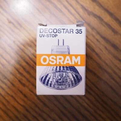 OSRAM Decostar 35 UV-Stop 20W 12V GU4 38°M321U FTD 41890 WFL Germany - Image 1 of 4