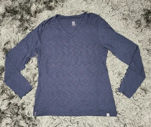 Title Nine T-Shirt Damen L blau Daumenloch Logo V-Ausschnitt Langarm Pullover - Bild 1 von 18