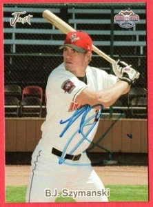 2005 Just Minors MLB Autographed B.J. SZYMANSKI Baseball SIGNED Card NM - Picture 1 of 2