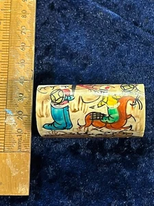 Antike orientalische bemalte Box Volkskunst 19. Jahrhundert handbemalt Curios 73 - Bild 1 von 7