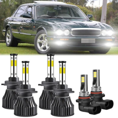 For Jaguar XJ8 1998-2003 Combo 6x LED Headlight High/Low + Fog Light Bulbs Kit F - Image 1 of 4