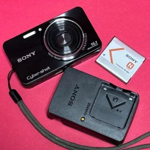 SONY Cyber-Shot DSC-W570 Black compact Digital Camera 5x Zoom 16.1MP Japan - Picture 1 of 7