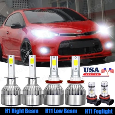 6Pc LED Headlight Hi-Low Beam+Fog Light For Kia Forte 2010-2016 Optima 2014-2015 - Image 1 of 4