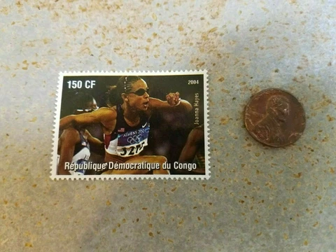 Joanna Hayes Track & Field Olympic 2004 Stamp Republique Du Congo Cover