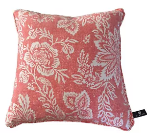 Newport USA Throw Pillow Orange Coral Peach White Floral Zip Cover Feather Nice! - Picture 1 of 7