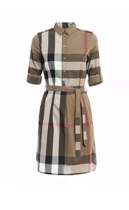 Burberry Kelsy Women’s Toupe Brown Check Dress 6 US (40 Euro) 8080374 NWT $760 - Picture 1 of 17