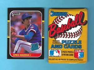 1987 Donruss Wax Pack (BBCE FASC) + 1987 Donruss Greg Maddux #36 Rookie Card - Picture 1 of 5