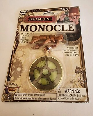 Monoclo Steampunk con Cadena Ficción Victoriana-Joyería de Disfraz Foto 1 de 4