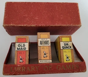C 1925 BIBLIOTECA DE JUEGOS TRÍO DE GRANDES PEQUEÑOS JUEGOS DE CARTAS AUTORES ANTIGUA CRIADA DOCTORA QUACK - Imagen 1 de 3