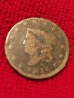 1816 Coronet Head US Large Cent Copper Coin VG Very Good 1c US Penny Type Coin