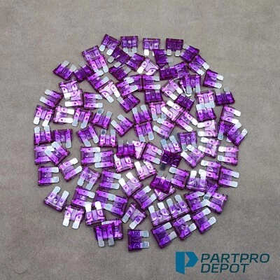 100 Pack 3 AMP CAR TRUCK BOAT MARINE RV ATC/ATO STANDARD Regular FUSE BLADE 3A