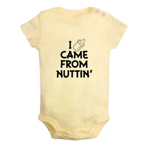 I Came From Nuttin' Funny Bodysuit Baby Romper Infant Kids Short Jumpsuit Outfit - Bild 1 von 13