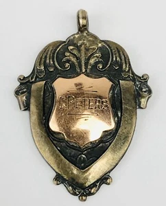 Antigua medalla llavero escudo campeón natación 10k plata esterlina 1924 (C. Peters) - Imagen 1 de 10
