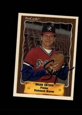 Brian Snyder Richmond Braves 1990 ProCards authentic autographed card