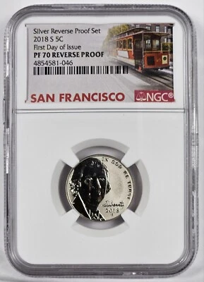 2018 S JEFFERSON NICKEL *** NGC PF-70 Reverse Proof *** Silver Reverse Proof Set - Image 1 of 2