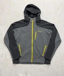 Chaqueta Marmot Para Hombres XL Gris Negra Con Capucha Softshell Amarilla Cremallera Exterior Senderismo - Imagen 1 de 20