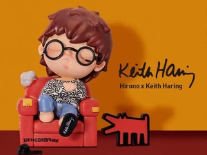 POP MART Hirono x Keith Haring Figure Big Size H150mm ＆ HIRONO x Polar Symbiosis - Picture 1 of 12