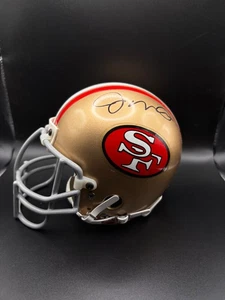 Mini casco de fútbol americano autografiado por Jerry Rice & Joe Montana 2/13 49ers B/F - certificado de autenticidad - Imagen 1 de 9