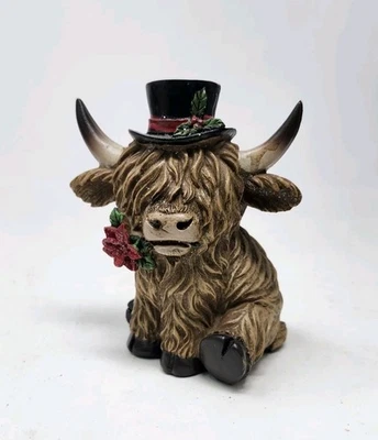 Hobby Lobby Navidad Estante Cuidador 2025 Highland Vaca Estatuilla Mesa Pequeña  Foto 1 de 4