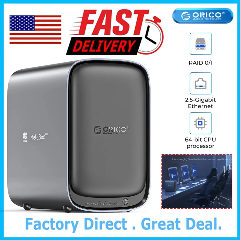 Servidor NAS ORICO 5 bahías MetaBox cuatro núcleos nube privada personal sin disco 136 TB Foto 1 de 4