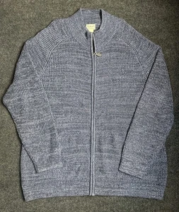 Suéter LL Bean Cremallera Completa Azul 100% Algodón Bolsillos para las Manos XXL-Alto - Imagen 1 de 5