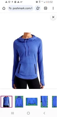 Moletom com capuz Athleta feminino novo com etiquetas Sentry azul urze tamanho grande  - Imagem 1 de 4