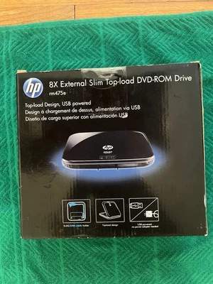 HP 8X External Slim Top-Load DVD-ROM Drive USB rm475e - Image 1 of 4