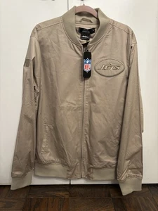 Men’s XL Pro Standard Taupe Jets NFL Zip W Pockets Jacket/coat $150 New - Picture 1 of 5