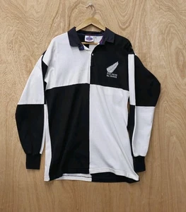 New Zealand All Blacks Rugby Shirt Vintage Cotton Oxford Label Size 46 Large 457 - Picture 1 of 12