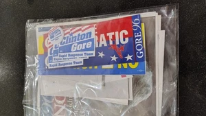 Lot of Bill Clinton political 90's memorabilia bumper stickers pin letters etc - Picture 1 of 20
