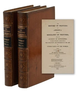 The History of Printing in America ~ by ISAIAH THOMAS ~ First Edition ~ 1st 1810 - Picture 1 of 10