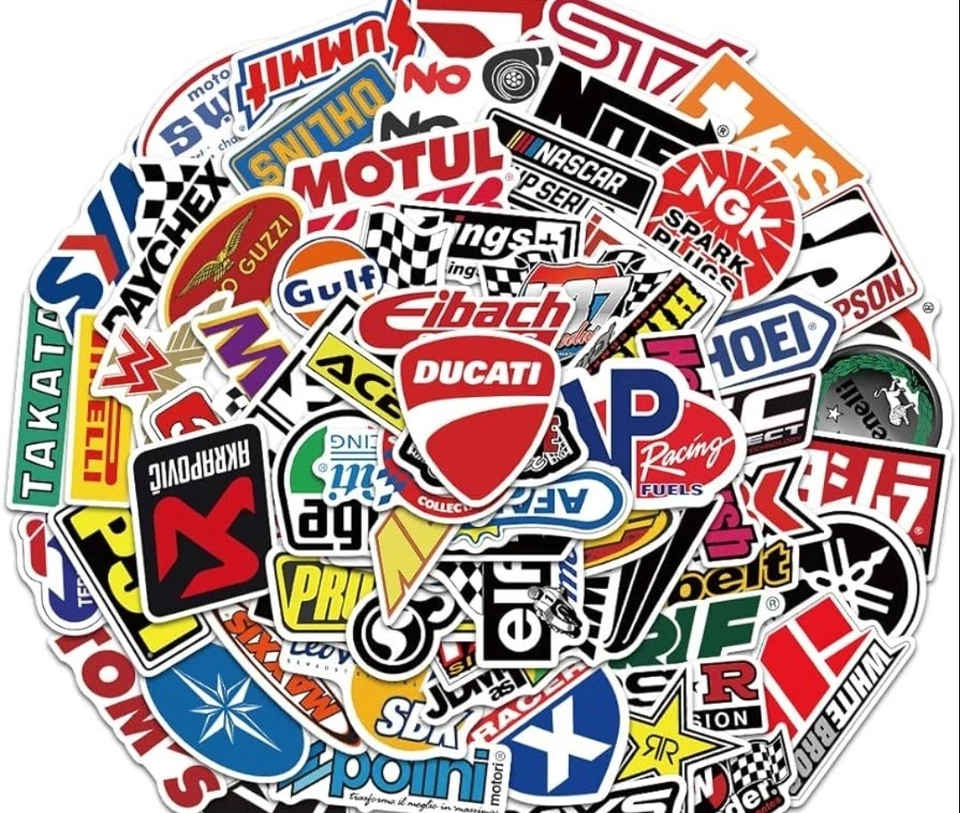 Sports Brand Vinyl Stickers 40pcs – Red Bull, Nike, Skate, Car & Laptop Decals - Image 1 of 1