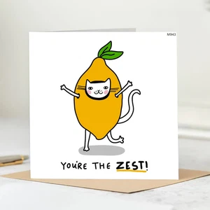 You're The Zest - Funny Card, Thank You Card, Congrats Card, Graduation, 6x6 - Picture 1 of 2