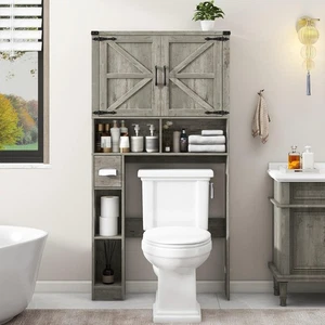 Über der Toilette Aufbewahrungsschrank, Bauernhaus Aufbewahrungsschrank über Toilette mit B... - Bild 1 von 8