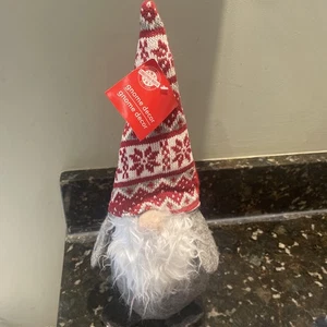 CHRISTMAS HOUSE Bean Bag Plush Christmas Gnome Holiday Decor 13” New Red & Grey - Picture 1 of 4