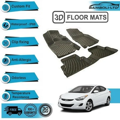 3D Molded Floor Mats Liner Interior Protector Fit for Hyundai Elantra 2011-2015 - Image 1 of 4