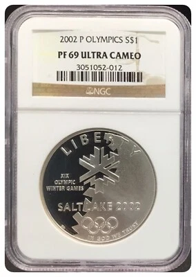 2002-P NGC PF69 Ultra Cameo Olympics Dollar - Image 1 of 2