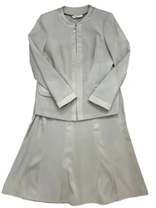 Conjunto de traje chaqueta y falda Bon Marche azul claro de 2 piezas para mujer UK14 - Imagen 1 de 9