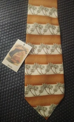 Corbata de seda hecha a mano Tommy Bahama para hombre tropical palmeras corbata paraíso nueva con etiquetas Foto 1 de 4