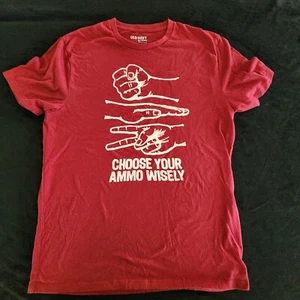 Old Navy Choose Your Ammo Wisely Red T-Shirt Men's M - Picture 1 of 7