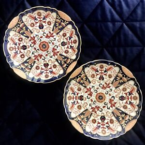 ASHWORTH Bros Masons Ironstone Pair of Imari Dessert Plates Pattern B7028 c1887
